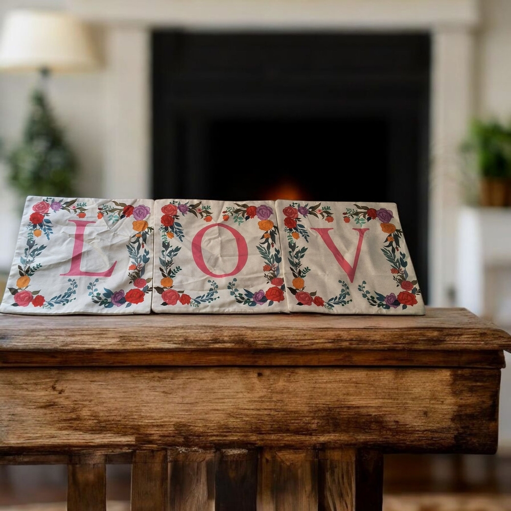 Floral LOVE Decorative Pillows